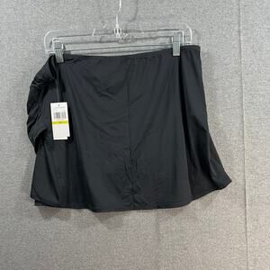 Jantzen Wrap Front Printed Swim Over-Skirt Black Reg 14